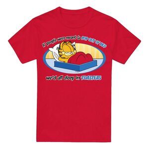 Garfield Mens Pop Out Of Bed T-Shirt / Red